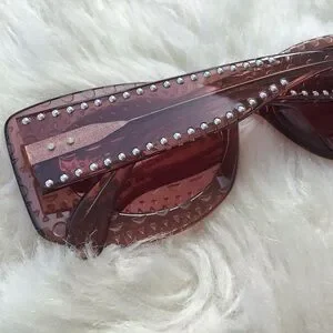 Alaia | Accessories | Alaia Paris Oval Blush Amber Studded 